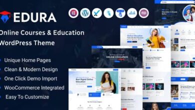 Edura v1.0.0 Nulled - Online Courses & Education WordPress Theme
