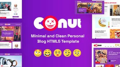 Conut Nulled - Minimal and Clean Personal Blog HTML5 Template