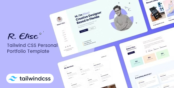 R.Elisc Nulled - Tailwind CSS Personal Portfolio Template
