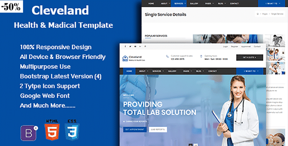 Cleveland Nulled - Responsive Hospital, Health And Medical Template