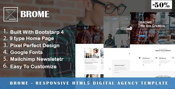 Brome Nulled - Responsive Html5 Digital Agency Template