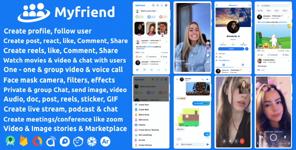 Myfriend v3.0 Nulled - Friend Chat Post Tiktok Follow Radio Group ecommerce Zoom Live clone social network app