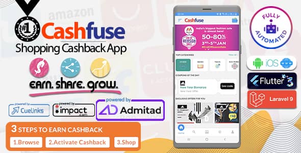 Cashfuse v2.0 Nulled - Affiliate Marketing, Price Comparison, Coupons and Cashback App