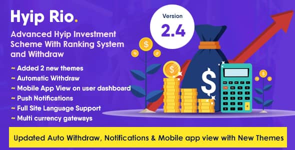 Hyip Rio v2.4 Nulled - Advanced Hyip Investment Scheme With Ranking System and Automatic Withdraw