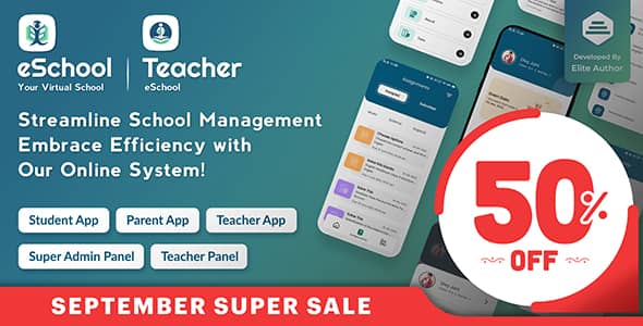 eSchool v2.0.1 Nulled - Virtual School Management System Flutter App with Laravel Admin Panel