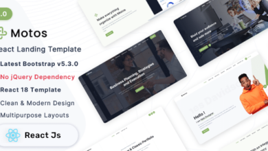 Motos Nulled - React Landing Page Template