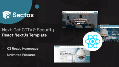 Sectox Nulled - CCTV & Security React Next js Template