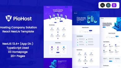 Piohost Nulled - Domain and Web Hosting React Nextjs Template