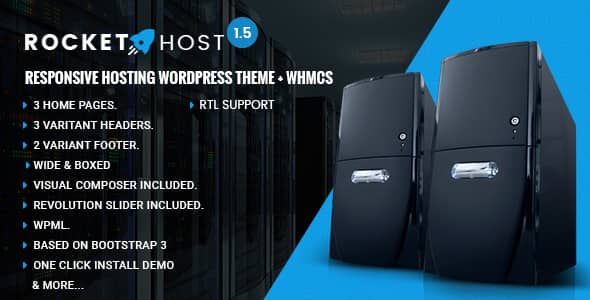 RocketHost v1.1.2 Nulled - Responsive Hosting WordPress Theme + WHMCS