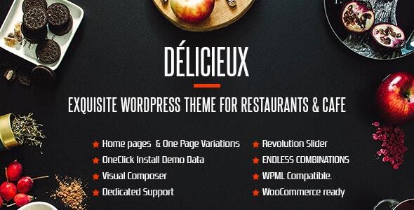 Delicieux v1.0 Nulled - Creative Restaurant WordPress Theme