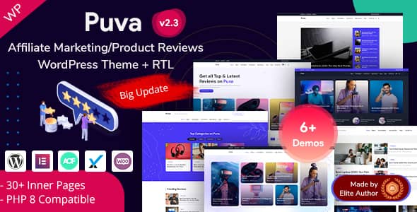 Puva v2.3 Nulled - Online Blogging & Affiliate Product Reviews WordPress Theme