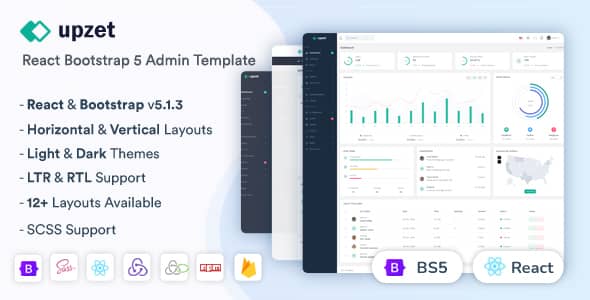 Upzet v1.1.0 Nulled - React Admin & Dashboard Template