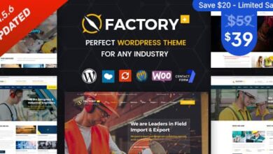 Factory Plus v1.5.7 Nulled - Industry and Construction WordPress Theme