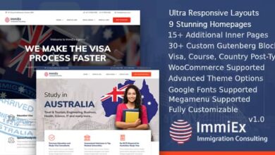 ImmiEx v1.5.8 Nulled - Immigration law, Visa services support, Migration Agent Consulting WordPress Business Theme