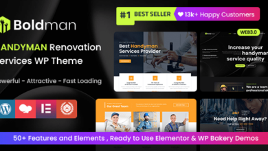 Boldman v6.3 Nulled - Handyman Renovation Services WordPress Theme + RTL