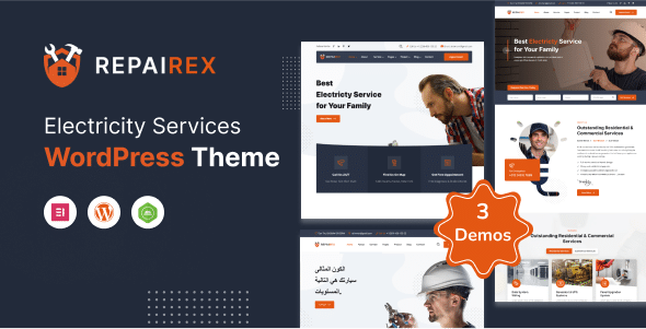 Repairex v1.0 Nulled - Electricity Services WordPress Theme + RTL