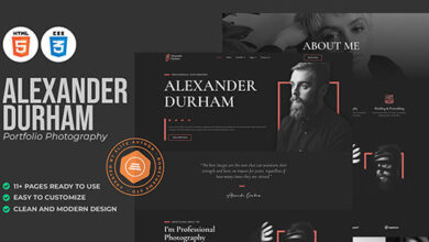 Alexander Durham Nulled - Portfolio Photography HTML Template