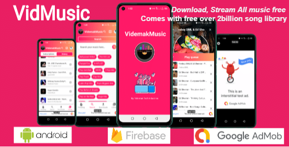 Videmak Music v2.0.5 Nulled - Automatic Music Downloading and streaming Android application