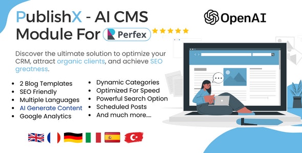 PublishX v1.0 Nulled - AI Powered CMS For Perfex CRM
