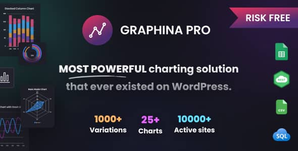 Graphina Pro v1.4.2 Nulled - Elementor Dynamic Charts, Graphs, & Datatables