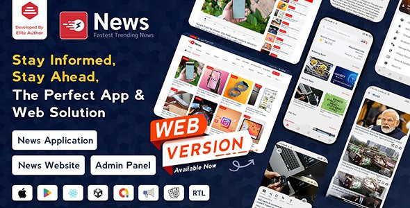 News App and Web v3.1.2 Nulled - Flutter News App for Android and IOS App | News Website with Admin panel
