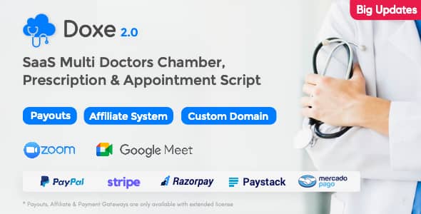 Doxe v2.0 Nulled - SaaS Doctors Chamber, Prescription & Appointment Software