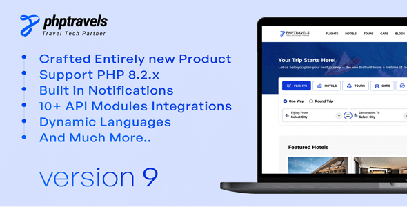 PHPTRAVELS v9.0 Nulled - PHP Booking Software