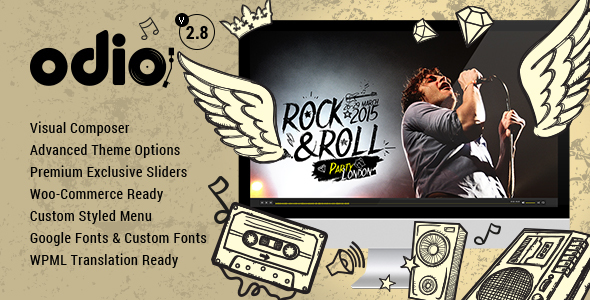 Odio v5.5 Nulled - Music WP Theme For Bands, Clubs, and Musicians