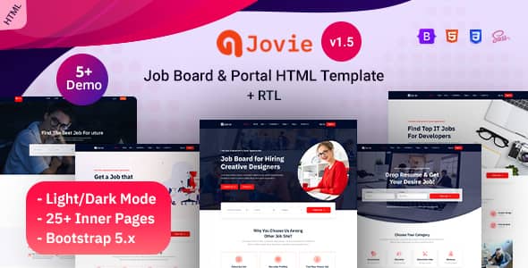 Jovie v1.5 Nulled - Job Board & Portal HTML Template