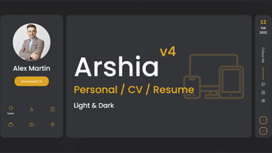 Arshia v4.0 Nulled - Personal, portfolio, vCard and resume template