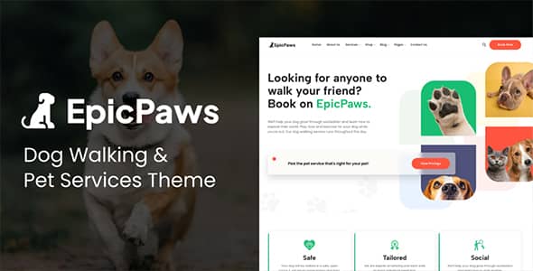 EpicPaws v1.3 Nulled - Dog Walking & Pet Services Theme