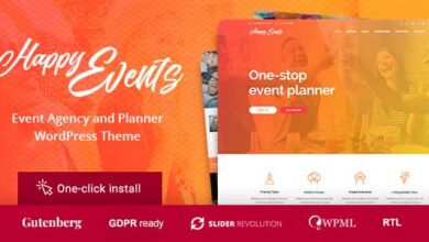 Happy Events v1.2.2 Nulled - Holiday Planner & Event Agency WordPress Theme