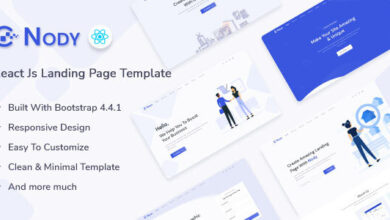 Nody v1.0 Nulled - React Js Landing Page Template