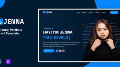 Jenna – Personal Portfolio ReactJs Template