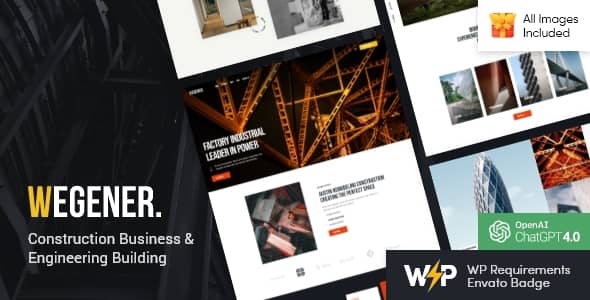 Wegener v2.0.0 Nulled - Construction & Engineering WordPress Theme