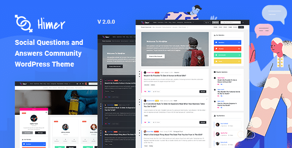Himer v2.0.0 Nulled - Social Questions and Answers WordPress Theme