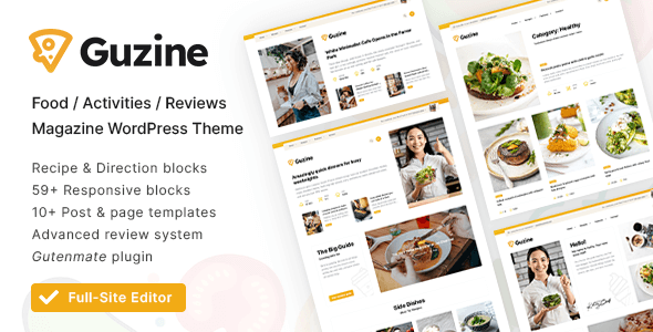 Guzine v1.2.1 Nulled - Adsense Ready Magazine WordPress Theme for Food Blogging
