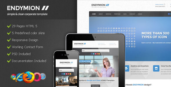 Endymion Nulled - Simple & Clean Corporate Template