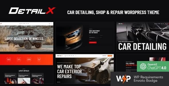 DetailX v1.0 Nulled - Car Detailing, Shop & Repair WordPress Theme