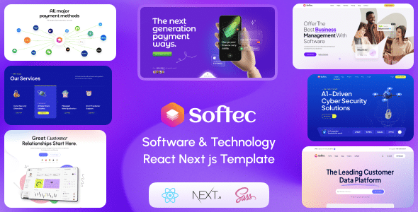 Softec Nulled - Software & Technology React Next js Template