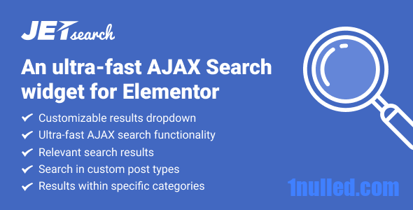 JetSearch v3.2.0 Nulled - AJAX Search widget for Elementor