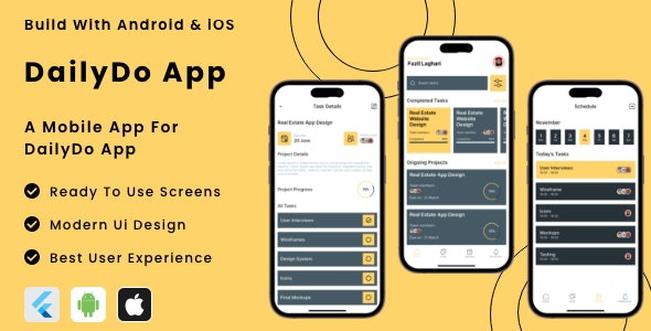 DailyDo App v1.0 Nulled - Online Daily Task Manager App Flutter | Android | iOS Mobile App Template