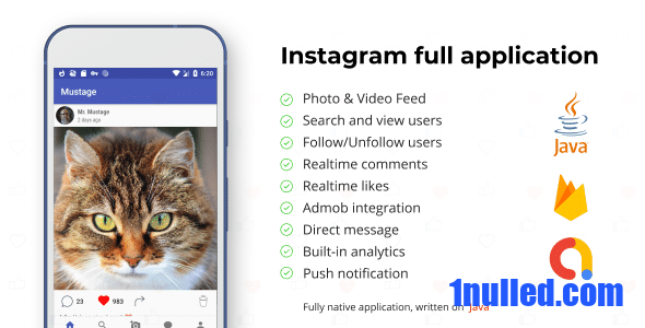 Mustage v3.18 Nulled - Instagram Android Full Application + Firebase Web (Photo&Video)