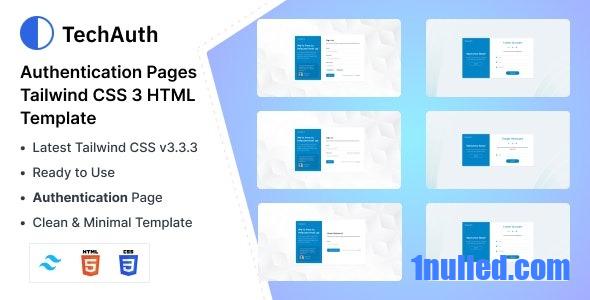 TechAuth Nulled - Auth Pages Tailwind CSS 3 HTML Template