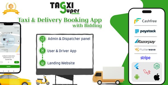 Tagxi Super Bidding v2.2 Nulled - Taxi + Goods Delivery Complete Solution With Bidding Option