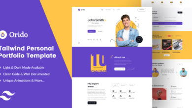 Orido Nulled - Tailwind CSS Personal Portfolio Template