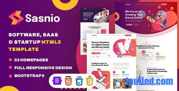 Sasnio Nulled - Software, SaaS & Startup HTML5 Template