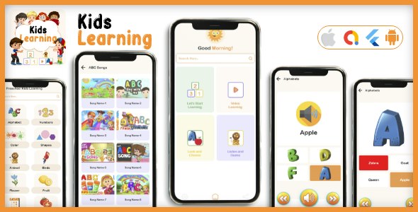 Kids learning App Nulled - kids all in one learning flutter app -Flutter Android & iOS App -V2