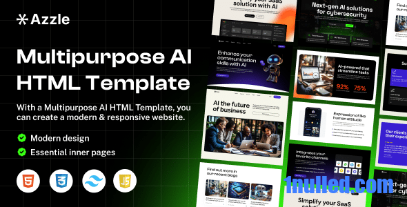 Azzle Nulled - AI Technology & Startup Business Tailwind Template