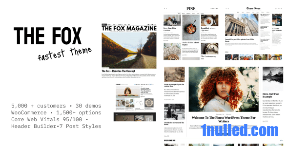 The Fox v6.2 Nulled - Minimal WordPress Blog Magazine Theme